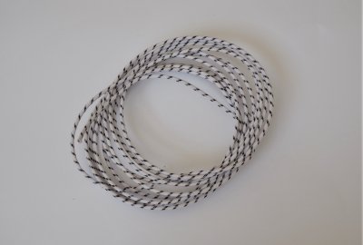 Kabel elektryczny 1,5 mm, biały w czarne prążki, 1m, Jawa, CZ