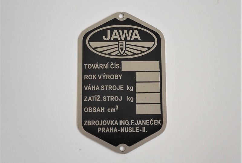 Tabliczka znamionowa, Jawa 250 Perak FJ 1946-1947 r.-photo1
