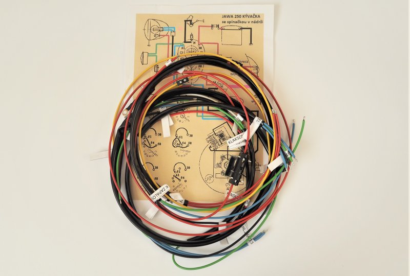 Instalacja elektryczna ze stacyjką w zbiorniku, Jawa 125/175/250 Kyvacka-photo1