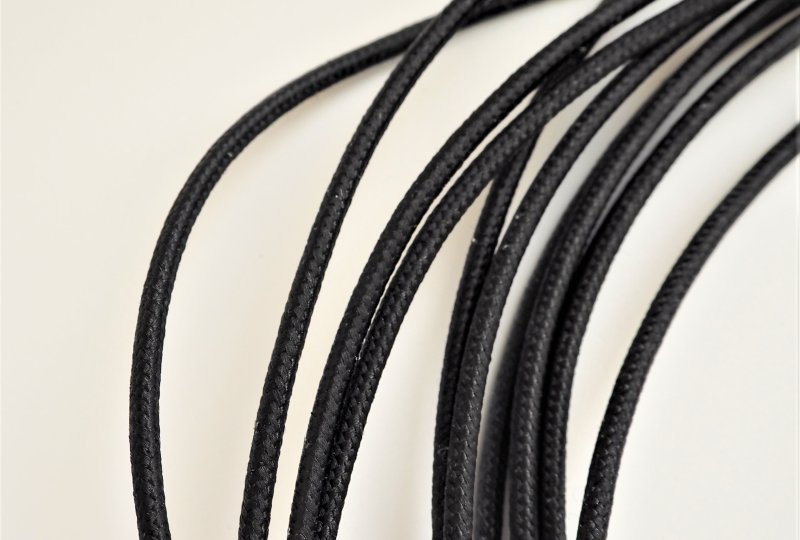 Kabel elektryczny w oplocie klejonym 1,5 mm, czarny, 1m, Jawa, CZ-photo2