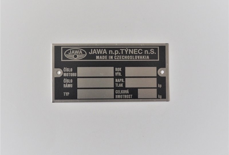 Tabliczka znamionowa, trawiona, Jawa 634-photo1
