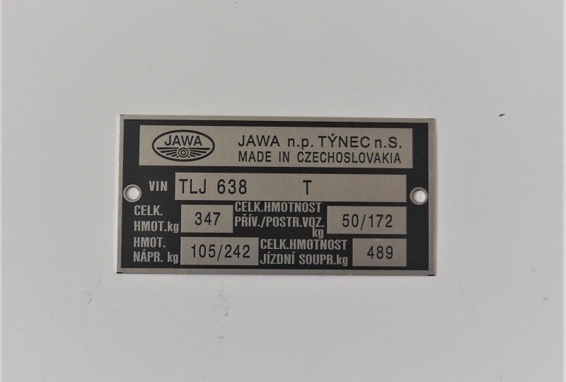Tabliczka znamionowa, Jawa 638-photo1