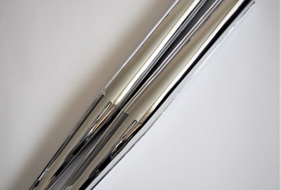 Tłumiki wydechu, chrom, Jawa 350/634-640, 950mm / 220 mm