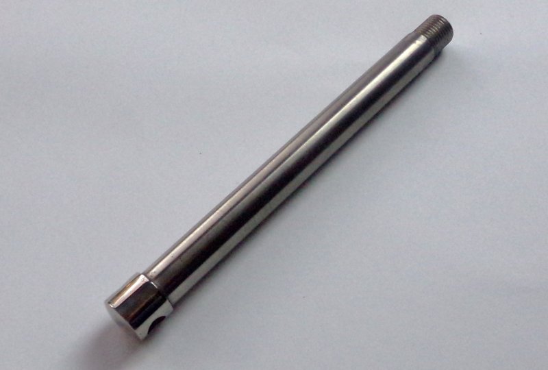 Ośka przedniego koła, 163 mm, nierdzewna, polerowana, Jawa 250/350 Kyvacka, Panelka-photo1