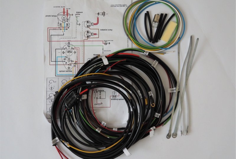 Instalacja elektryczna z modułem światła stop, Jawa 500 OHC 01-photo1