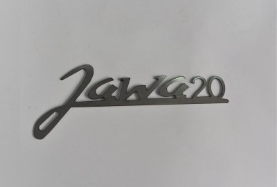 Emblemat JAWA 20, 180 mm, stal nierdzewna