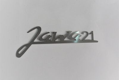 Emblemat JAWA 21, 180 mm, stal nierdzewna