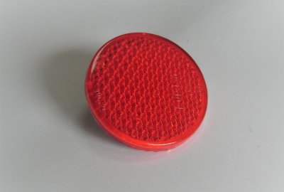 Odblask czerwony ze śrubką 60mm, plastik, Jawa