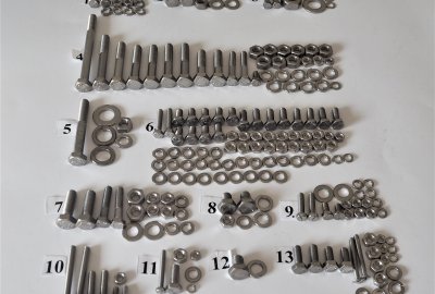 Komplet śrub, bez silnikowych, nierdzewne, Jawa 50 typ 23 Mustang