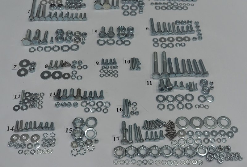 Komplet śrub, bez silnikowych, ocynk, Jawa 350/638-photo1