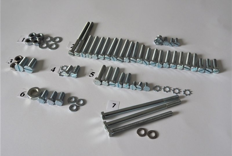 Komplet śrub silnikowych, ocynk, Jawa 175/356, CZ 125-175 typ 450/453/470/473/501/502/505-photo1
