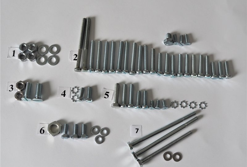 Komplet śrub silnikowych, ocynk, Jawa 175/356, CZ 125-175 typ 450/453/470/473/501/502/505-photo2