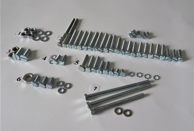 Komplet śrub silnikowych, ocynk, Jawa 175/356, CZ 125-175 typ 450/453/470/473/501/502/505