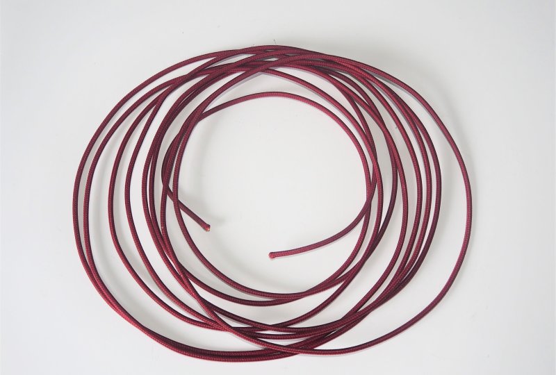 Kabel elektryczny w oplocie klejonym 1,5 mm, bordowy, 1m, Jawa, CZ-photo1