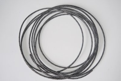 Kabel elektryczny w oplocie klejonym 1,5 mm, szary z czarnymi prążkami, 1m, Jawa, CZ