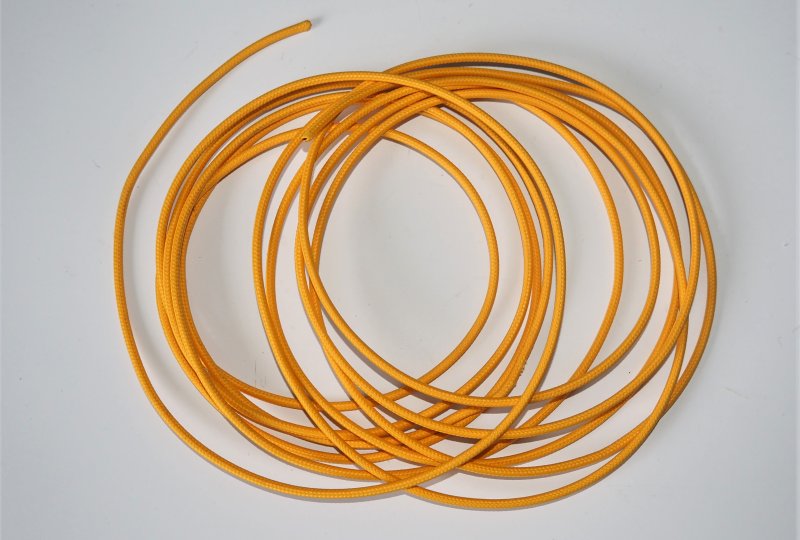 Kabel elektryczny w oplocie klejonym 1,5 mm, żółty, 1m, Jawa, CZ-photo1
