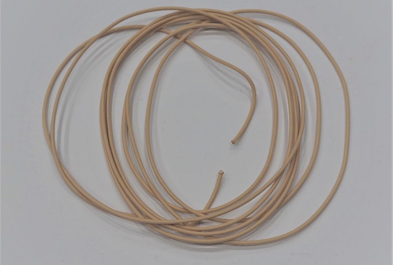 Kabel elektryczny w oplocie klejonym 1,5mm, kremowy, 1m, Jawa, CZ-photo1