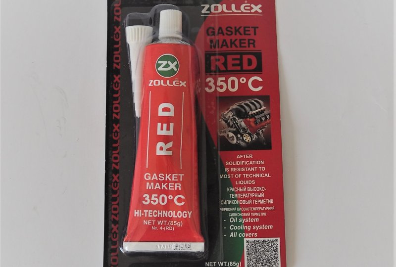 Uszczelniacz do silników i skrzyń biegów, czerwony, 85g, do 350C, Zollex-photo1