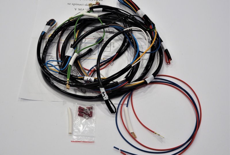 Instalacja elektryczna ze stacyjką  w lampie, Jawa 250/350 Kyvacka-photo1