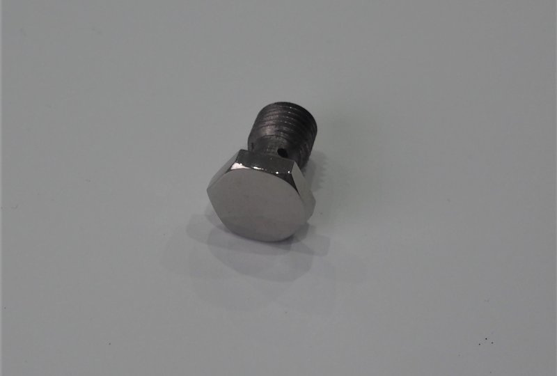 Śruba Holender, mały otwór, M12x1,5x20, nierdzewna, polerowana, Jawa 500 OHC-photo3