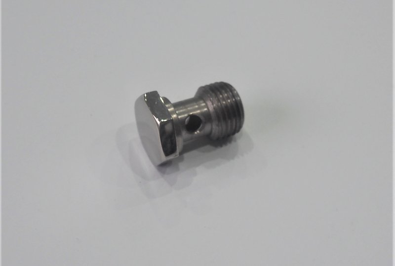 Śruba Holender, duży otwór, M16x1,5x26mm, nierdzewna, polerowana, Jawa 500 OHC-photo1