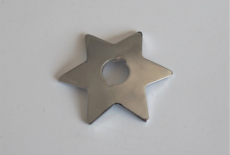 Podkładka gwiaździsta hamulca ciernego siedzenia, chrom, Jawa 250/350 Perak, Ogar, 500 OHC-photo1