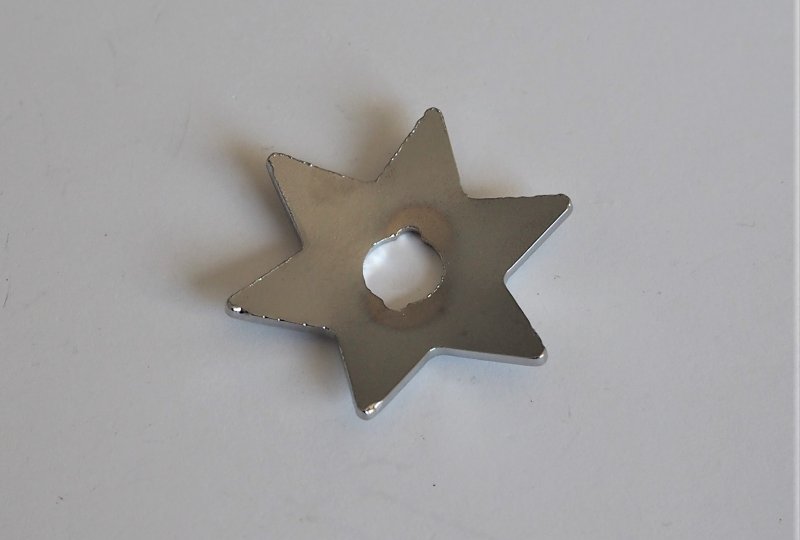 Podkładka gwiaździsta hamulca ciernego siedzenia, chrom, Jawa 250/350 Perak, Ogar, 500 OHC-photo2