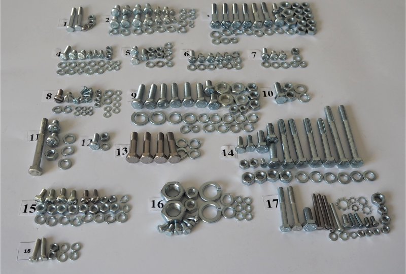Komplet śrub, bez silnikowych, ocynk, Jawa 250/353-photo1