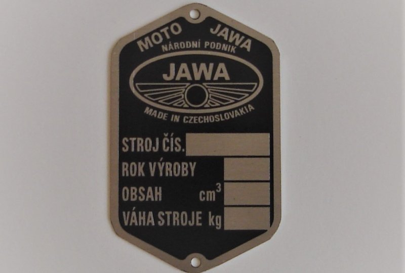 Tabliczka znamionowa, Jawa 1950---photo1