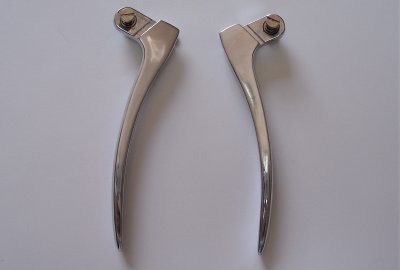 Klamki kierownicy, aluminiowe, polerowane, Jawa, CZ
