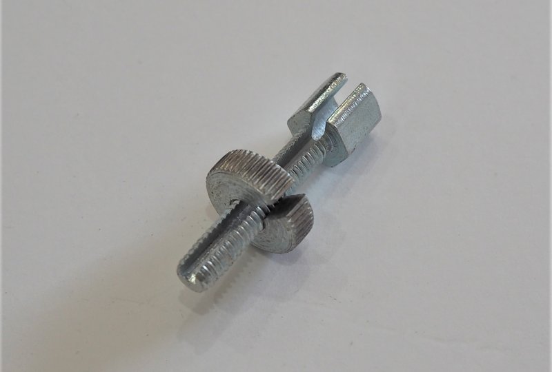 Śruba regulacji nastawu linki z nakrętką, ocynk, M6x40mm, Jawa, CZ-photo3