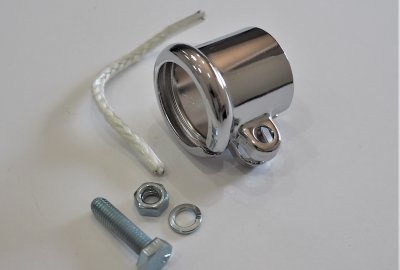 Objemka łącząca tłumik z kolankiem, chrom, Jawa 05-23