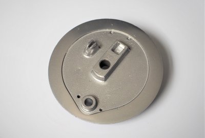 Pokrywa hamulca, oryginał, po elektochemicznym polerowaniu, Jawa Panelka