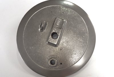 Pokrywa hamulca, oryginał, po elektochemicznym polerowaniu, Jawa 250/350 Kyvacka