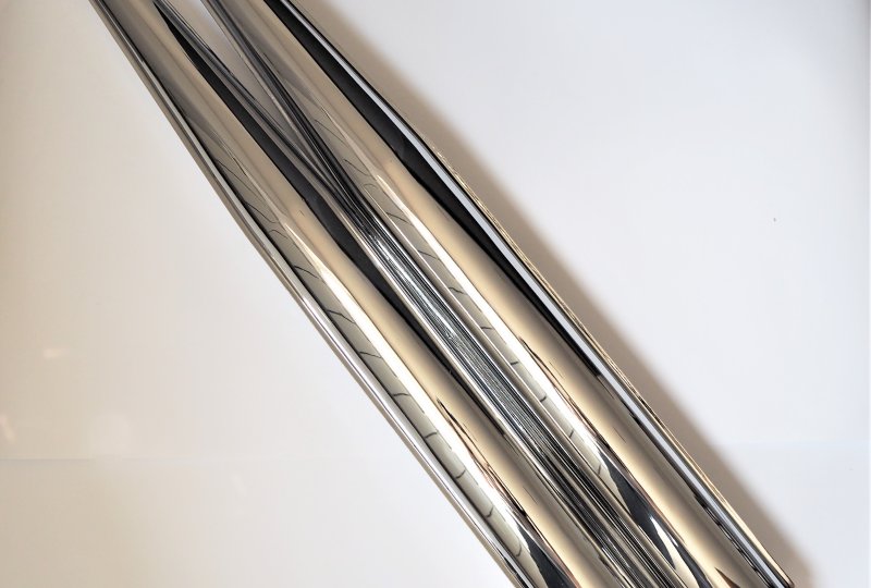 Tłumiki wydechu, 950 mm, chrom, Jawa 638-640, z przetłoczeniem-photo1