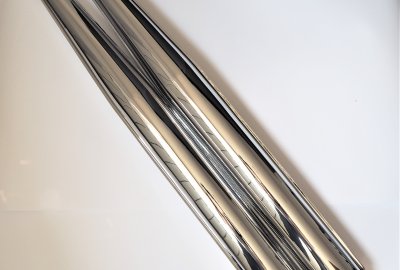 Tłumiki wydechu, 950 mm, chrom, Jawa 638-640, z przetłoczeniem