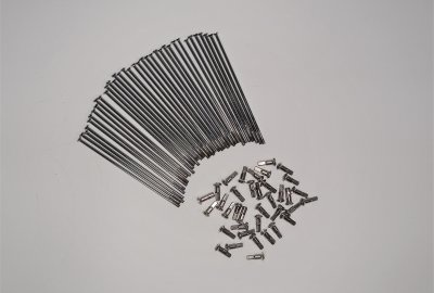 Szprychy i nyple, komplet 36 szt, 16 cali, M3,5x121 mm, chrom, Jawa, CZ 125-250