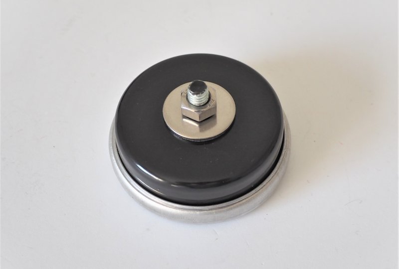 Odblask szklany czerwony z ramką aluminiową, ze śrubką M6, średnica 55mm, Jawa, CZ-photo2