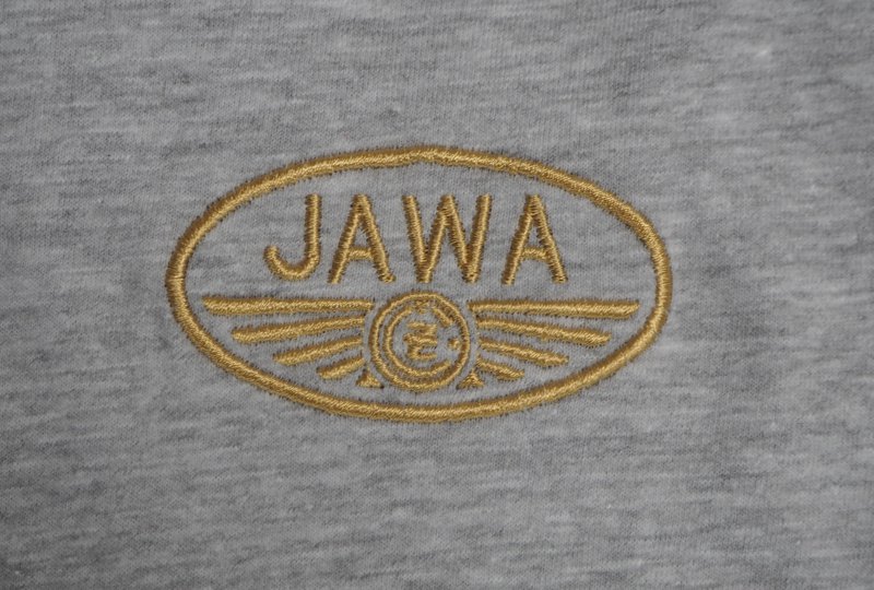 Koszulka bawełniana, szara, logo JAWA-złote, rozmiar S-photo2