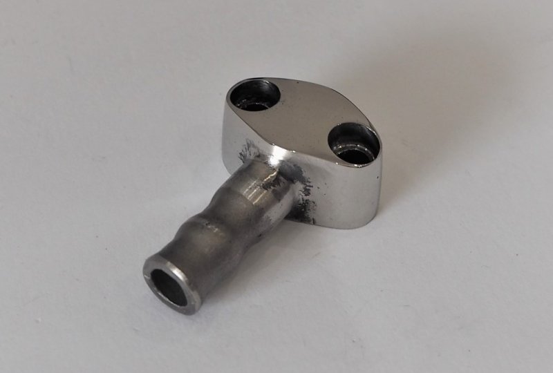 Króciec przewodu olejowego, nierdzewny, polerowany, Jawa 500 OHC-photo1