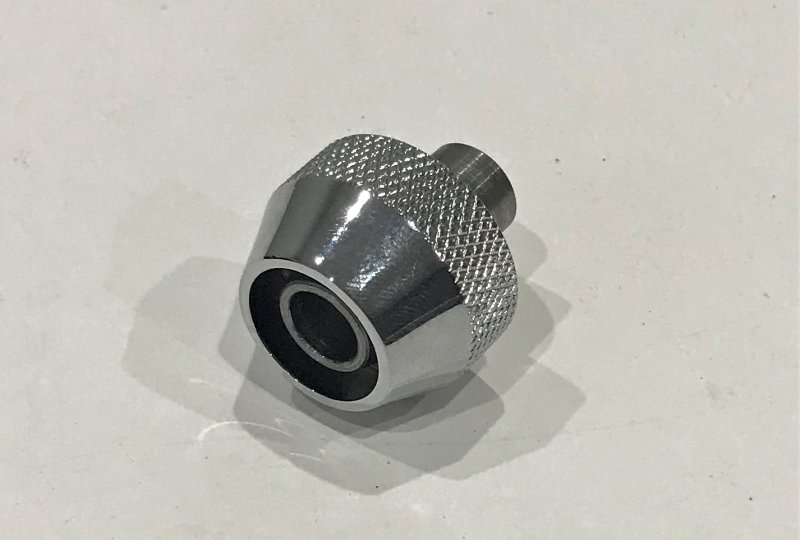Końcówka z gwintem na przewód olejowy z przodu silnika, chrom, Jawa 500 OHC-photo1