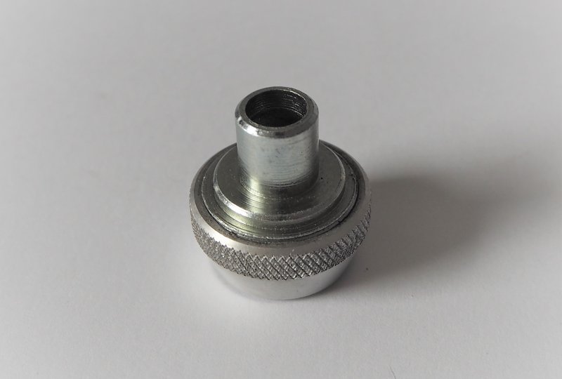 Końcówka z gwintem na przewód olejowy z przodu silnika, ocynk, Jawa 500 OHC-photo4
