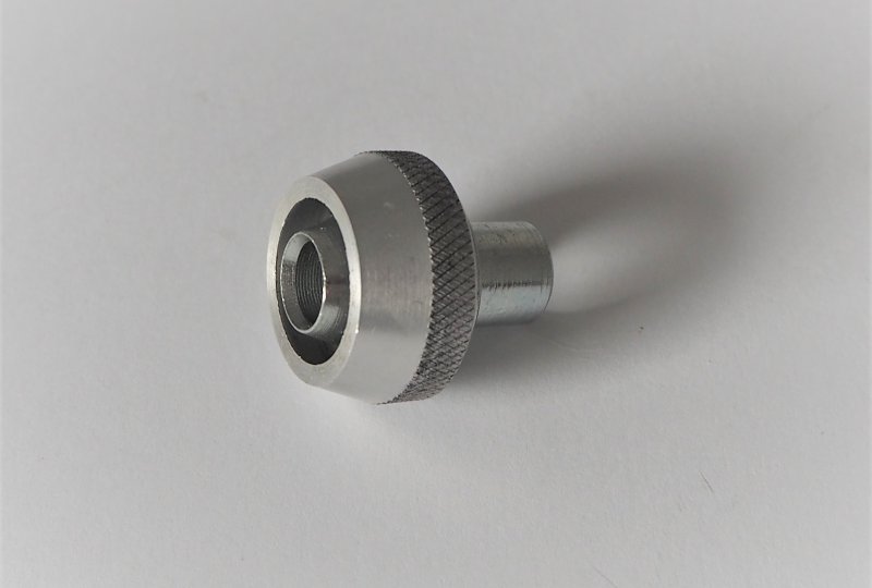 Końcówka z gwintem na przewód olejowy z przodu silnika, ocynk, Jawa 500 OHC-photo1