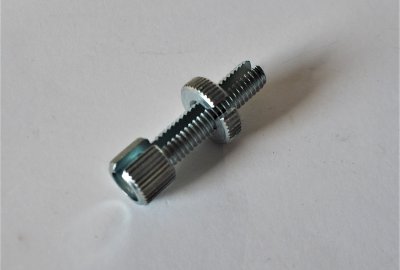 Śruba regulacji nastawu linki z nakrętką, ocynk, M8x30mm, Jawa, CZ