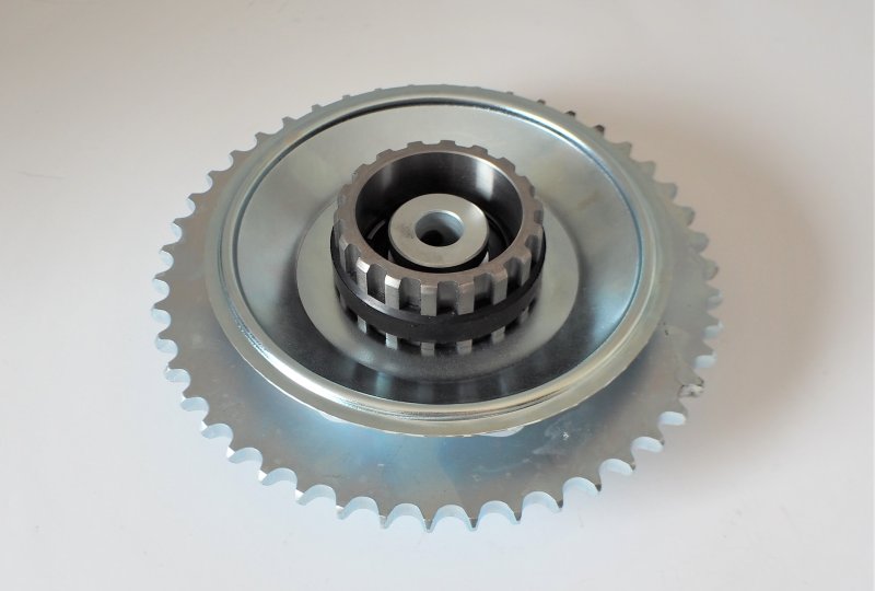 Zębatka łańcucha tylna kompletna 46 z., ocynkowana, Jawa 250/350 Kyvacka, Panelka-photo1