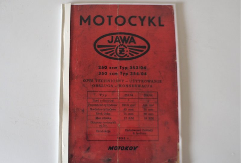 Książka użytkowania, obsługi i konserwacji JAWA Kyvacka 250 typ 353, 350 typ 354 - J.POLSKI format A4, 79 stron-photo1
