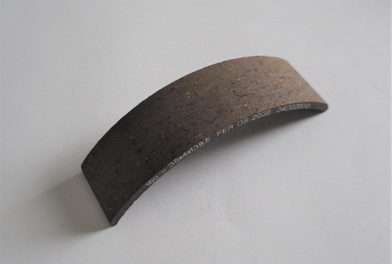 Okładzina szczęki hamulcowej, 138,5x4x35mm, Jawa, CZ-photo1