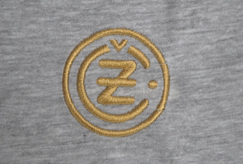 Koszulka bawełniana, szara, logo CZ-złote, rozmiar S-photo2
