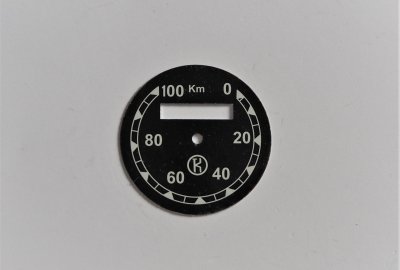 Cyferblat licznika 0-100km/h, czarno-biały, K, CZ 125/150 B, C, T, 501