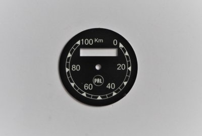 Cyferblat licznika 0-100km/h, czarno-biały, PAL, CZ 125/150 C, T, 501